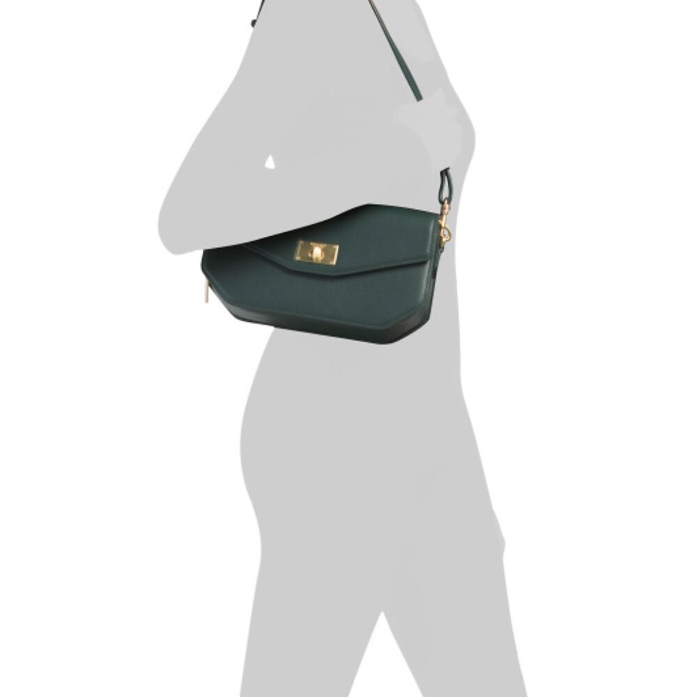 NWT MONCRIEF LONDON Taylor Forest Green Leather Shoulder Bag - Picture 10 of 10